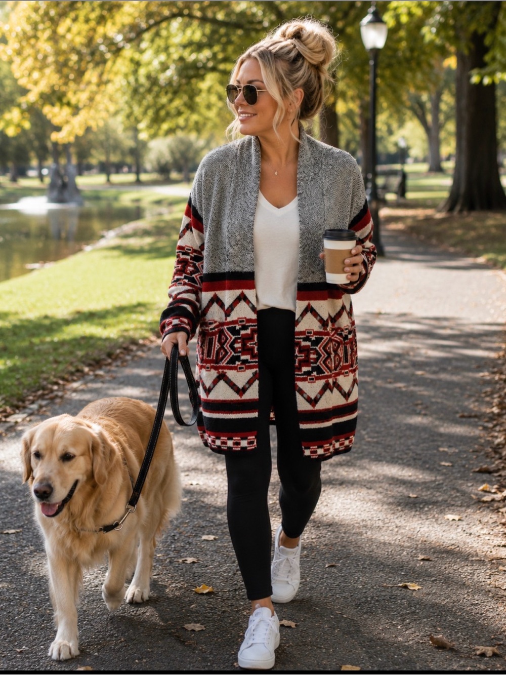 BCBGMaxAzria Aztec Red Cardigan Longline Lagenlook Sweater Small